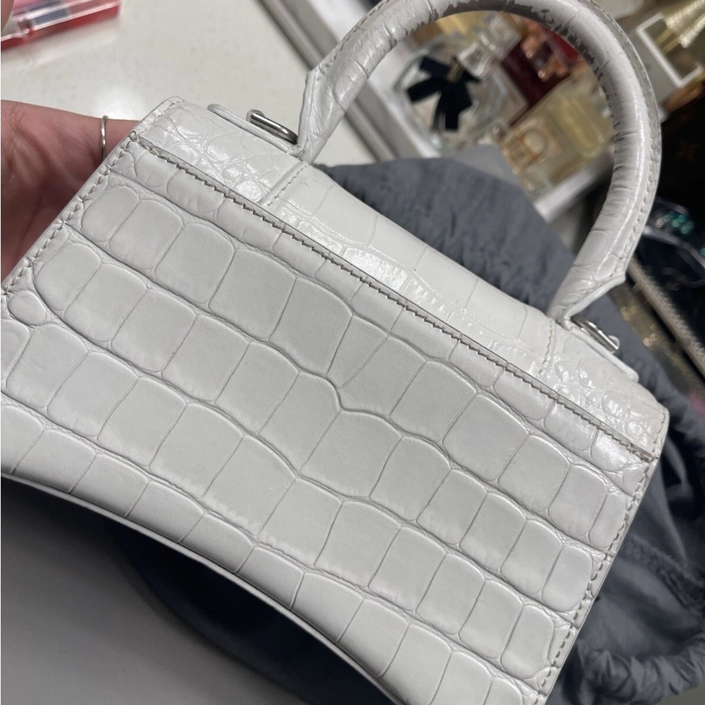 Balenciaga White Croc-Embossed Crossbody Bag - Picture 3 of 13